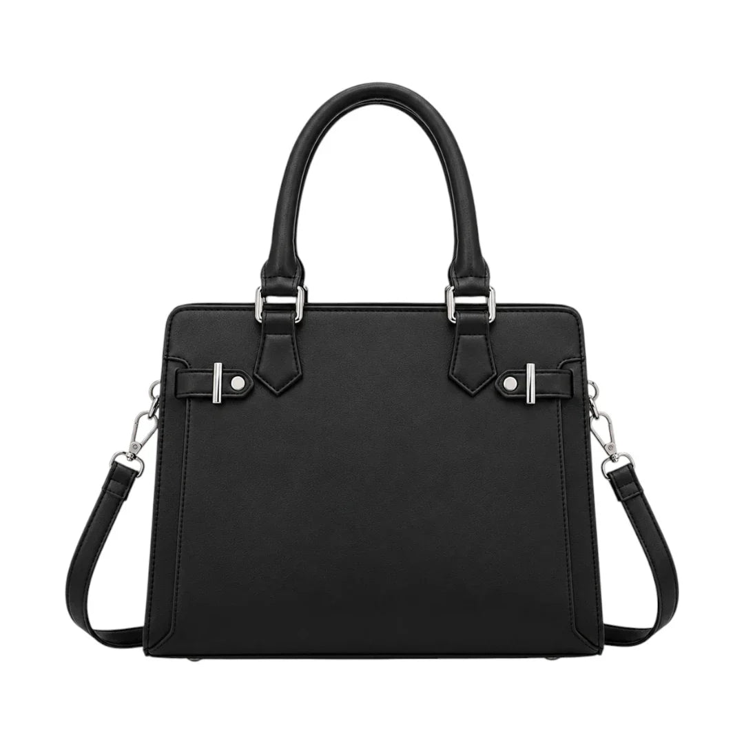 Luxford Black Women's Satchel Handbag – Classic Structured Faux Leather