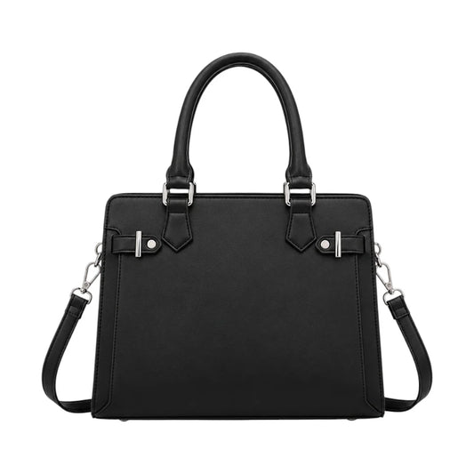 OBBA Black Women’s Satchel Handbag – Classic Structured Faux Leather Bag