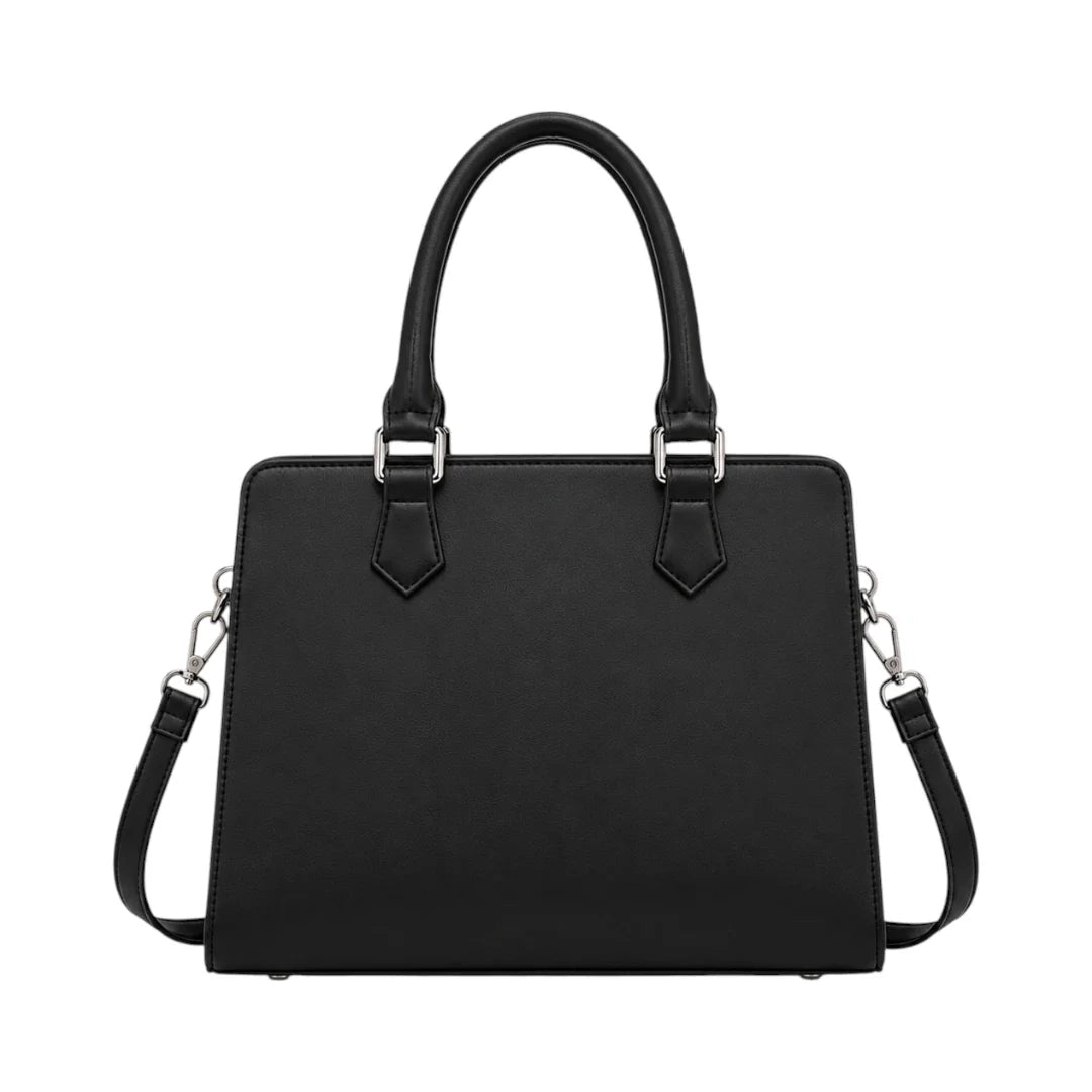 OBBA Black Women’s Satchel Handbag – Classic Structured Faux Leather Bag